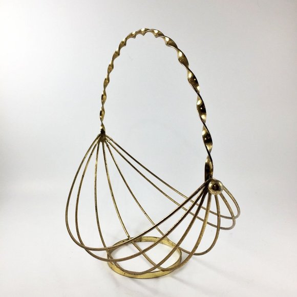 Retro MCM Gold Wire Fruit Basket - Picture 6 of 8